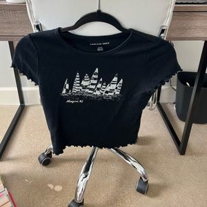 American Eagle ruffled tee